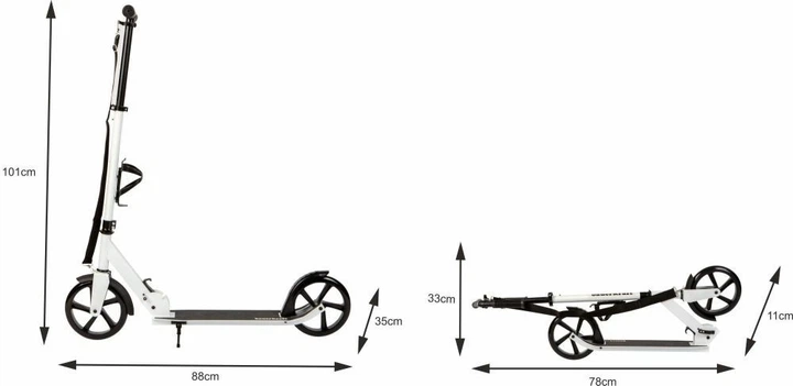 Hulajnoga miejska Bauerkraft dla dzieci i młodzieży składana z uchwytem na bidon G-122 (5904265071223) - obraz 2