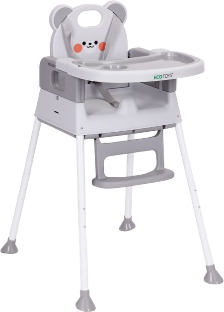 Krzesełko do karmienia EcoToys 3 w 1 Szare  HC523-GY (5905817008698) - obraz 1