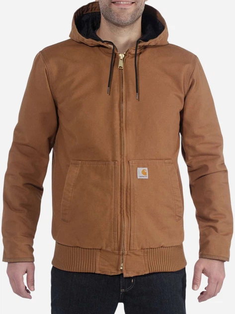 Kurtka przejściowa męska z kapturem Carhartt 104050-BRN S Brązowa - obraz 1