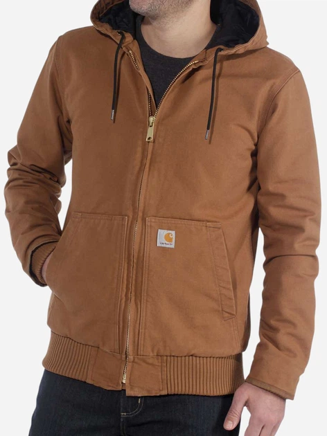 Kurtka przejściowa męska z kapturem Carhartt 104050-BRN S Brązowa - obraz 3