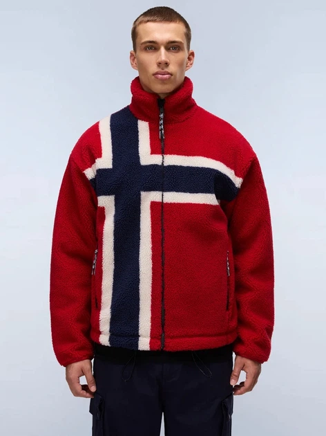 Kurtka przejściowa męska bez kaptura Napapijri NP0A88TCFZF1 M Czerwona - obraz 1