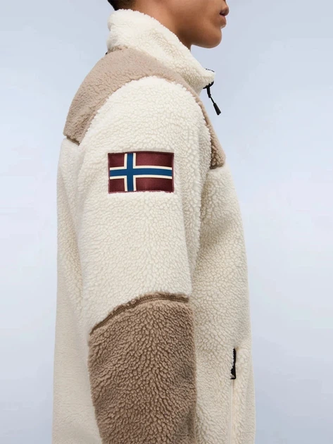 Kurtka przejściowa męska bez kaptura Napapijri NP0A4GNTMQZ1 XL Mleczny/Brązowy - obraz 4