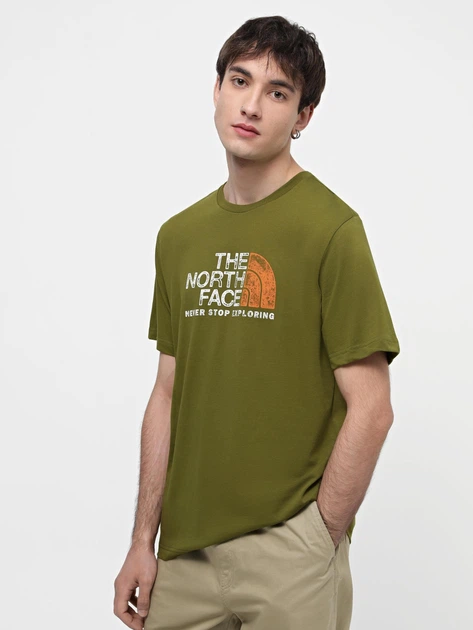 Koszulka męska bawełniana The North Face NF0A87NWPIB1 S Zielona - obraz 1