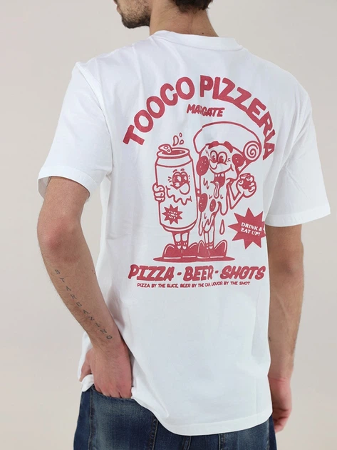 Футболка довга бавовняна чоловіча Tooco TOCOM-OVT-OFF-WHITE L Біла (800070340794) - зображення 2