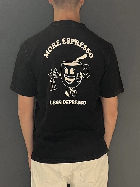 Koszulka męska bawełniana Tooco TOCOM-TSR-ES-BLACK-WHASED L Czarna - obraz 2