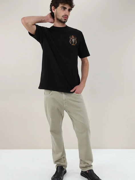 Koszulka męska bawełniana Tooco TOCOM-TSR-SK-BLACK-WHASED S Czarna - obraz 3