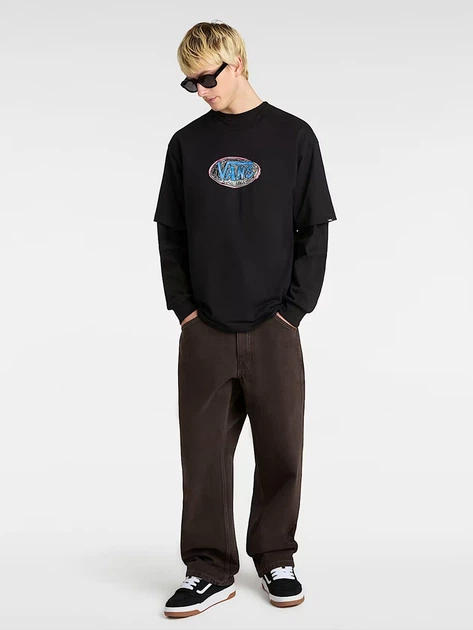 Футболка довга бавовняна чоловіча Vans VN000NHWBLK1 S Чорна (800070339148) - зображення 3