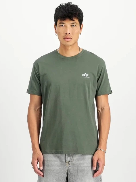 Koszulka męska bawełniana Alpha Industries X188505-142 2XL Zielona - obraz 1