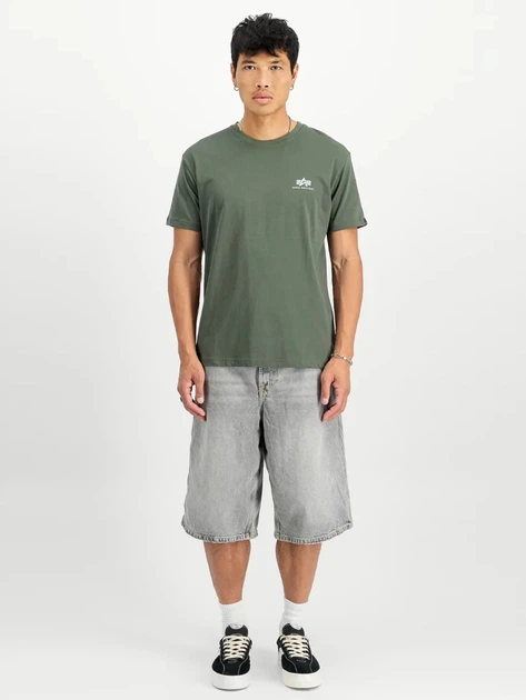 Koszulka męska bawełniana Alpha Industries X188505-142 2XL Zielona - obraz 3
