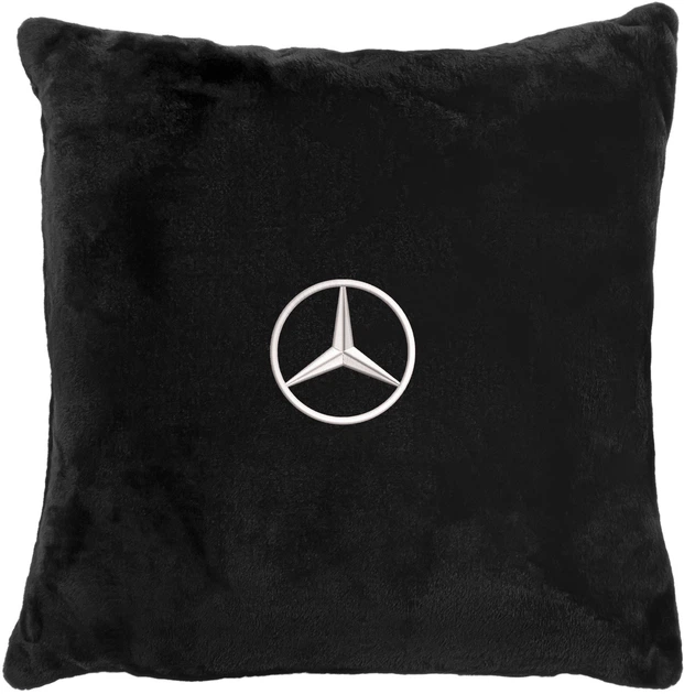 Подушка декоративная Evatech Mercedes-Benz Черная с вышивкой 35х35 см (MPCSSBV016) - Фото 1 Подушка декоративная Evatech Mercedes-Benz Черная с вышивкой 35х35 см (MPCSSBV016) - изображение 1