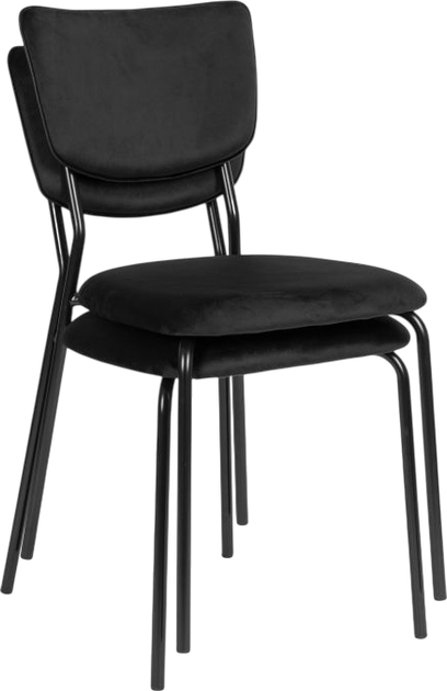 Набір стільців для кухні та вітальні ModernHome by Multistore оксамитових 4 шт. Чорні (KJC-4-BC) - зображення 5