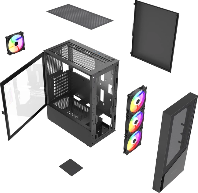 Obudowa Gembird Fornax 4300 Black (CCC-FC-4300) - obraz 6