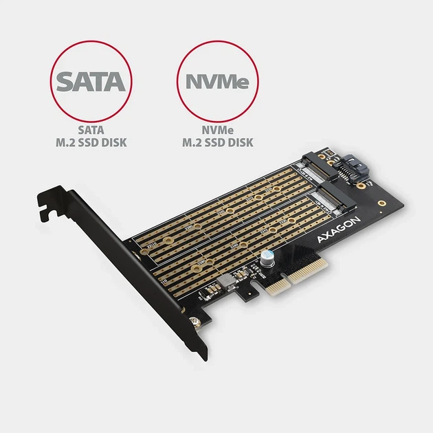 Адаптер Axagon PCEM2-D PCIe NVMe+SATA M.2 - зображення 6