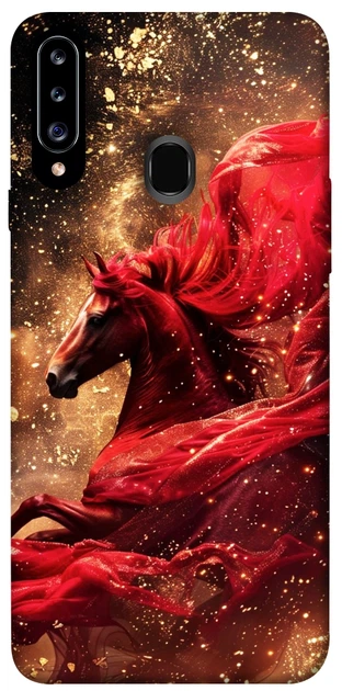 Чохол Red sparkles Horse для Galaxy A20s (2019) - Фото 1 Чохол Red sparkles Horse для Galaxy A20s (2019) - зображення 1