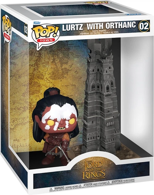 Zestaw figurek Funko Pop Town The Lord of the Rings Lurtz with Tower 2 x 11.4 cm + 22.6 cm 86431 (889698864312) - obraz 1