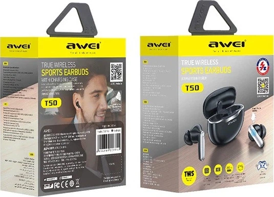 Słuchawki Awei T50 TWS Black (AWEI123) - obraz 4