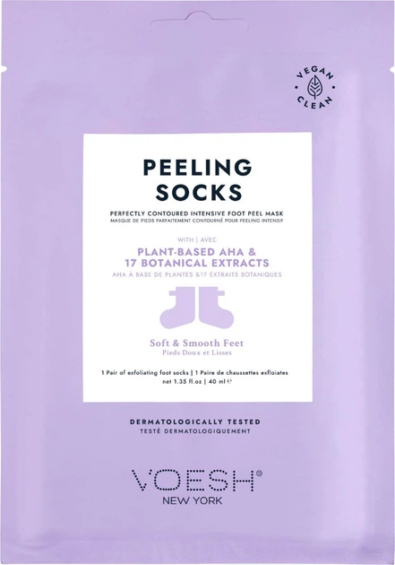 Maska do stóp Voesh w formie skarpetek Plant-based AHA + 17 Botanical Extracts 40 ml (818463020431) - obraz 1