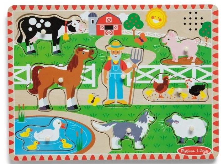 Układanka drewniana z dźwiękami Melissa & Doug Farma Old MacDonald's (0681147000339) - obraz 2
