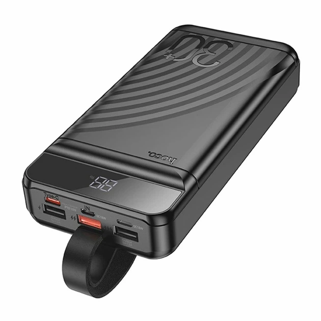 Power bank Hoco J123B 30000mAh PD20W QC3.0 22.5W LCD and LED-lamp чорний - Фото 3 Power bank Hoco J123B 30000mAh PD20W QC3.0 22.5W LCD and LED-lamp чорний - изображение 3