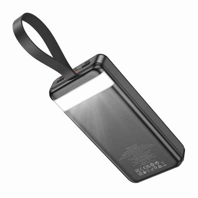 Power bank Hoco J123B 30000mAh PD20W QC3.0 22.5W LCD and LED-lamp чорний - Фото 6 Power bank Hoco J123B 30000mAh PD20W QC3.0 22.5W LCD and LED-lamp чорний - изображение 6