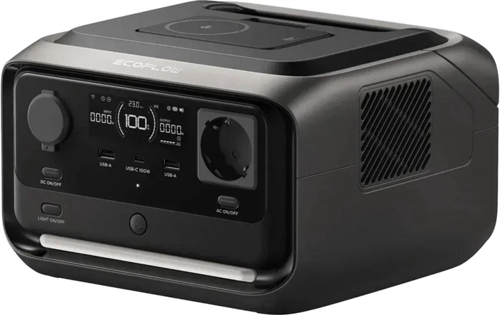 Stacja zasilania EcoFlow RIVER 3 Plus Wireless / 600 W / 286 Wh / LiFePO4 (EFRIVER3PLUS-W-EU-CBOX) - obraz 2