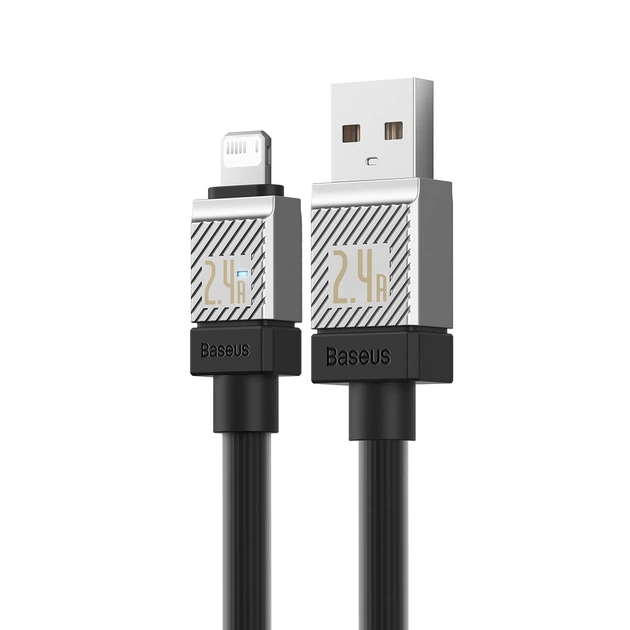 Кабель Baseus USB AM - lightning CoolPlay CAKW000401 2,4A 1m Black - зображення 3