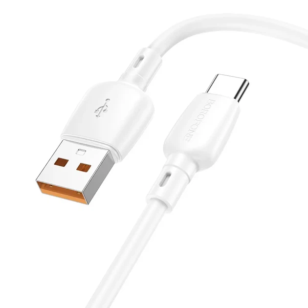 Кабель BOROFONE BX93 USB AM - Type-C 100W 6A 0,25m білий - Фото 1 Кабель BOROFONE BX93 USB AM - Type-C 100W 6A 0,25m білий - изображение 1