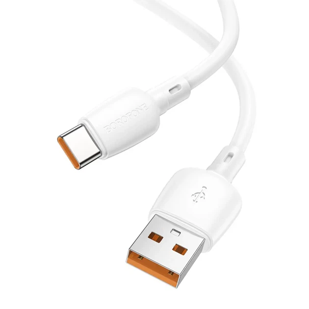 Кабель BOROFONE BX93 USB AM - Type-C 100W 6A 0,25m білий - Фото 3 Кабель BOROFONE BX93 USB AM - Type-C 100W 6A 0,25m білий - изображение 3