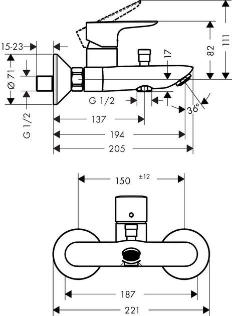 Bateria łazienkowa Hansgrohe Talis E 71740670 - obraz 2
