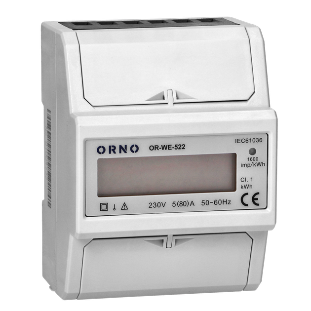 Счетчик электроэнергии 1F 80A OR-WE-522 на DIN-рейке TH-35 - изображение 4