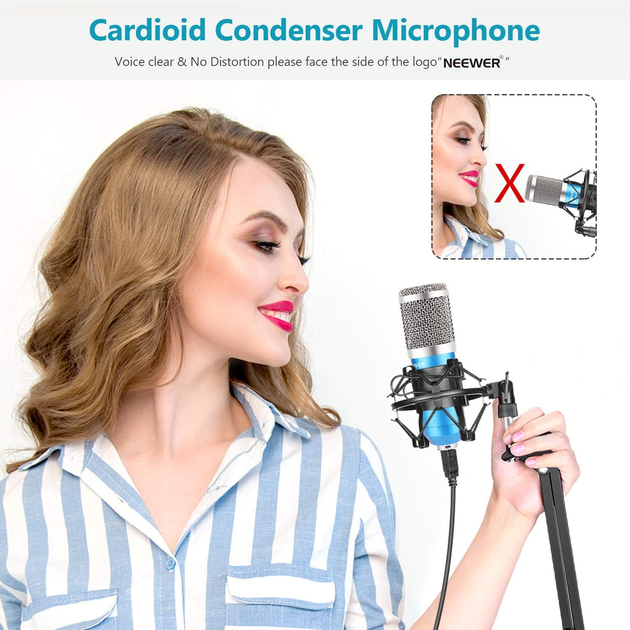 USB конденсаторный микрофон Neewer NW-8000: кардиоидный микрофон Plug&Play для компьютера, подкастов, вокала и стримов - изображение 6