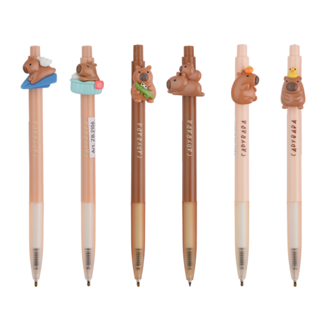 Ручка ZIBI шариковая, 0,7 мм., Capybara Toy, автоматическая, Синяя, (ZB.2106) - Фото 2 Ручка ZIBI шариковая, 0,7 мм., Capybara Toy, автоматическая, Синяя, (ZB.2106) - изображение 2