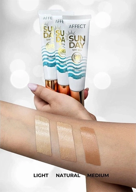 Крем BB Affect Sun Day SPF 50+ зволожуючий Medium 30 мл (5906118462363) - зображення 4