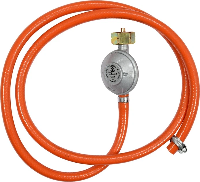 Reduktor gazowy VOREL z wężem 1.5 m do podłączenia butli gazowej z grillem 99671 (5906083039232) - obraz 1