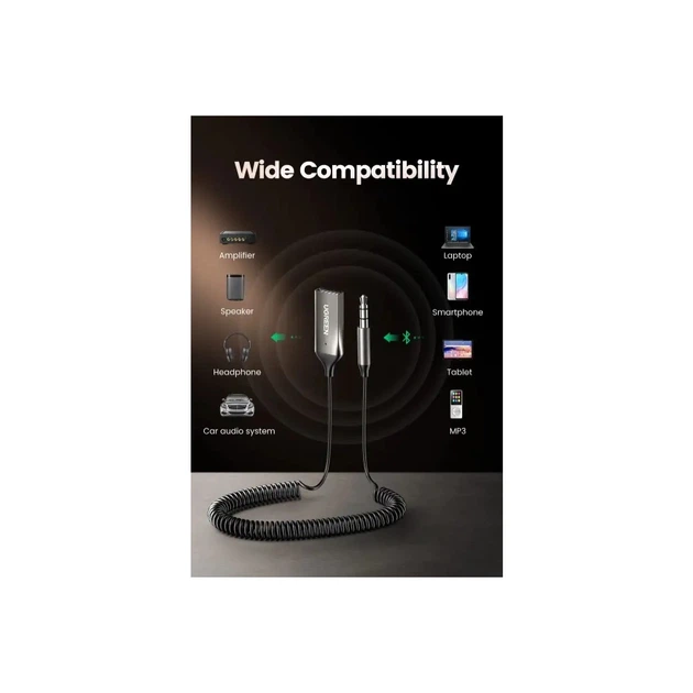 FM модулятор Ugreen Bluetooth 5.0 Aux with mic CM309 UGREEN Black (70601) - Фото 10 FM модулятор Ugreen Bluetooth 5.0 Aux with mic CM309 UGREEN Black (70601) - зображення 10
