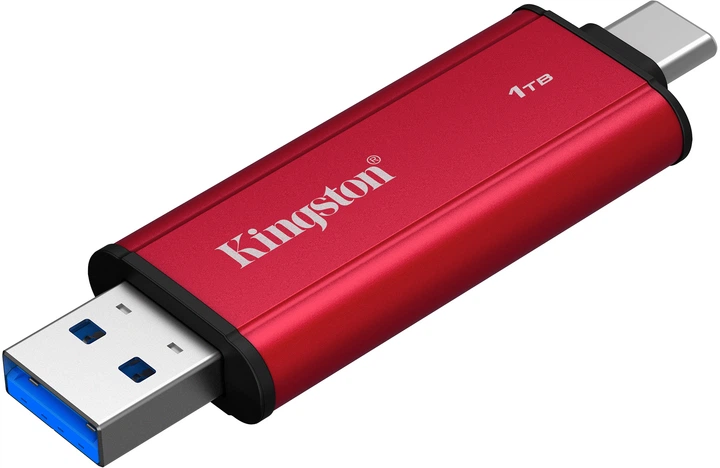 Dysk SSD Kingston Dual Portable SSD 1TB USB 3.2 Gen 2 Red (SPSD/1TB) - obraz 4