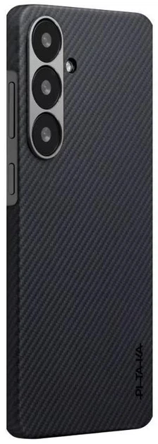 Etui plecki Pitaka Ultra-Slim Case Classic Twill 600D do Samsung Galaxy S25 Black/Grey (KS2501) - obraz 2
