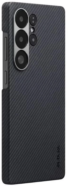 Etui plecki Pitaka Ultra-Slim Case Classic Twill 600D do Samsung Galaxy S25 Ultra Black/Grey (KS2501U) - obraz 2