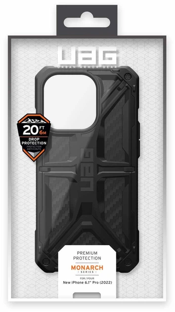 Etui plecki UAG Monarch do Apple iPhone 14 Pro Carbon Fiber (114034114242) - obraz 8