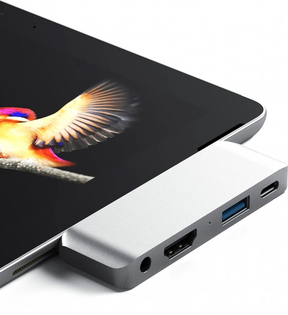 USB-хаб Satechi Aluminum Type-C Mobile Pro Hub Silver (ST-TCMPHS) - зображення 4