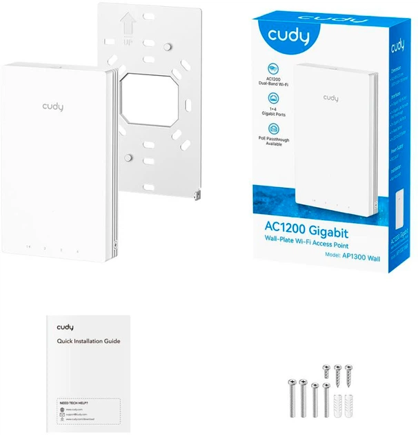 Точка доступу Cudy AP1300 Wall WiFi 5 Mesh (73-00659) - зображення 6