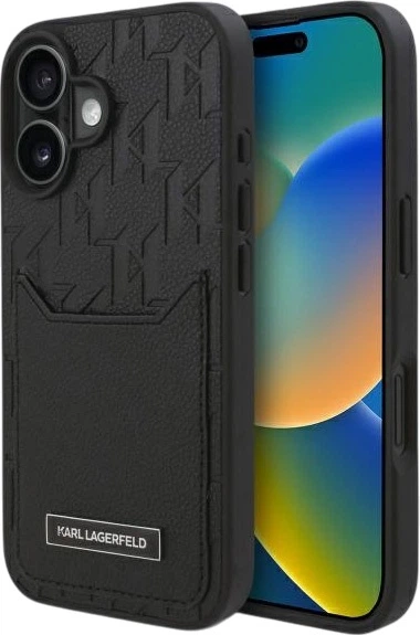Панель Karl Lagerfeld Cardslots Monogram для iPhone 16 Black (3666339319243) - зображення 1