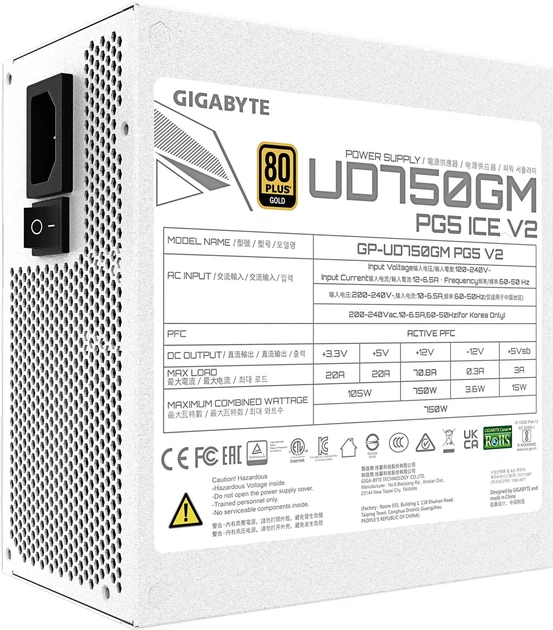 Блок живлення Gigabyte UD750GM PG5 ICE (GP-UD750GM PG5 ICE) - зображення 4