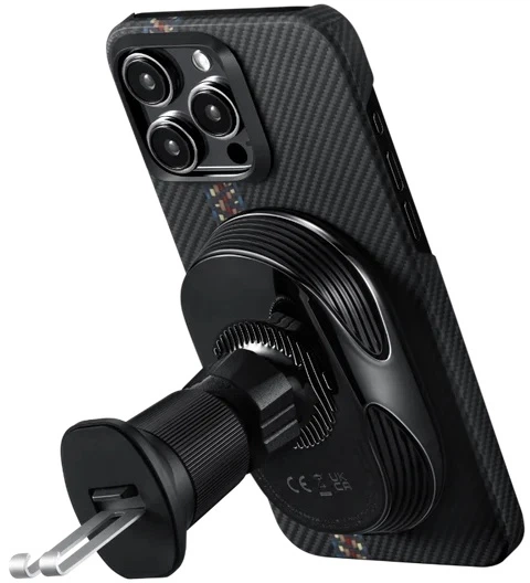 Автотримач для телефона з бездротовою зарядкою Pitaka MagEZ Pro 2 Qi2 15W Wireless Black (CM2402N) - зображення 5