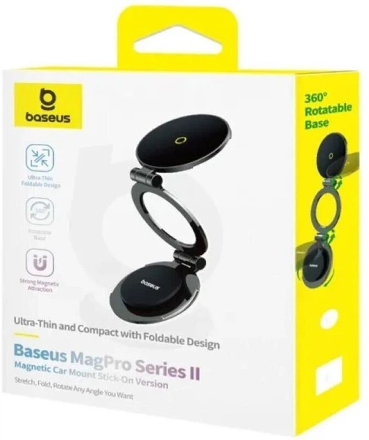 Uchwyt samochodowy na telefon Baseus MagPro Series II Magnetic Car Mount Stick-on Version Cosmic Black (C40172900121-00) - obraz 9