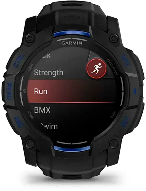 Smartwatch Garmin Instinct 3 50mm AMOLED Black with Bolt Blue Accents (010-03020-03) - obraz 2