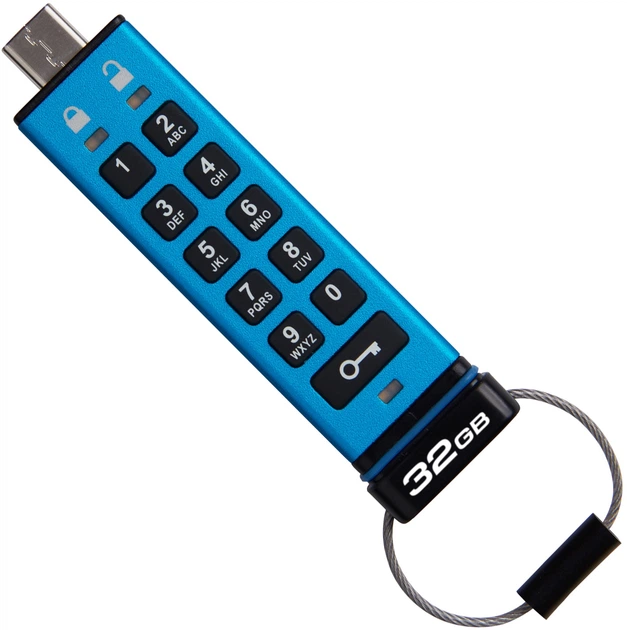 Флеш пам'ять USB Kingston IronKey Keypad 200 32GB USB Type-C Blue (IKKP200C/32GB) - зображення 2