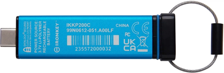 Флеш пам'ять USB Kingston IronKey Keypad 200 32GB USB Type-C Blue (IKKP200C/32GB) - зображення 6