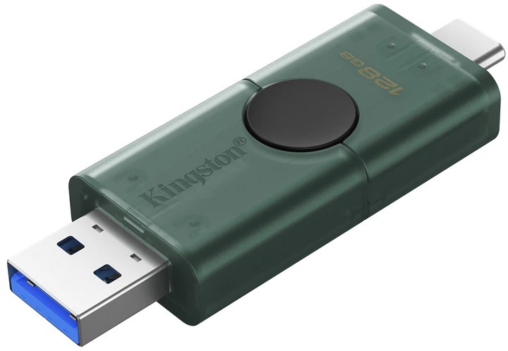 Флеш пам'ять USB Kingston DataTraveler Duo 128GB USB 3.2 Gen 1 + Type-C Black/Green (DTDEG2/128GB) - зображення 5
