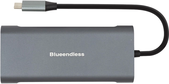 Adapter PowerPlant USB Type-C - 2 x USB 3.0, 1x USB 2.0, 1x Type C (PD), HDMI, SD, RJ45 (CA913497) - obraz 1